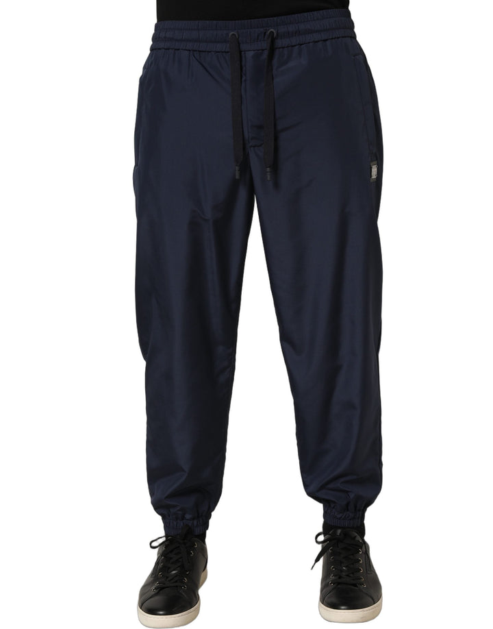 Dolce &amp; Gabbana Dark Blue Polyester Jogger Sweatpants Pants