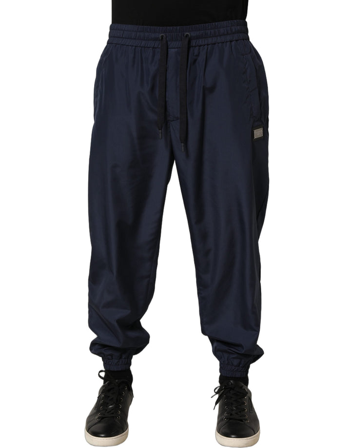Dolce &amp; Gabbana Dark Blue Polyester Jogger Sweatpants Pants