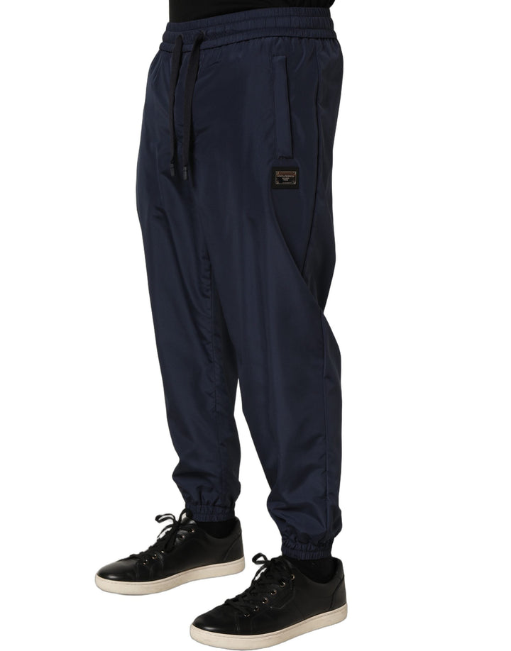 Dolce &amp; Gabbana Dark Blue Polyester Jogger Sweatpants Pants