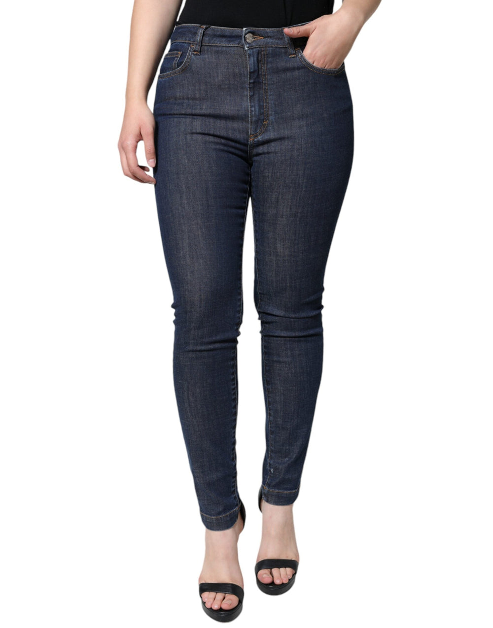 Dolce & Gabbana Dark Blue Queen Cotton Skinny Denim Jeans