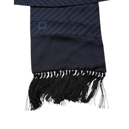 Dolce & Gabbana Dark Blue Silk Wrap Scarf for Men