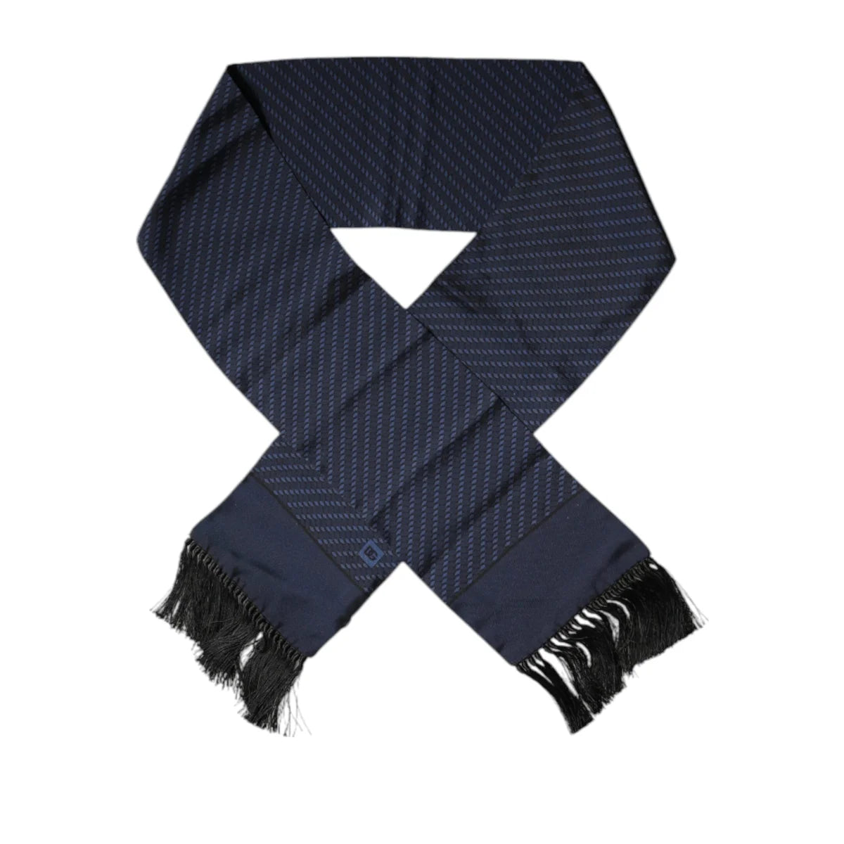 Dolce & Gabbana Dark Blue Silk Wrap Scarf for Men