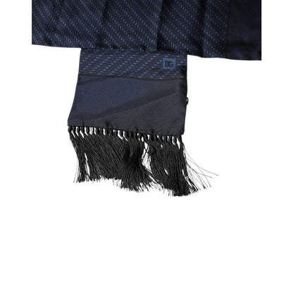 Dolce & Gabbana Dark Blue Silk Wrap Scarf for Men