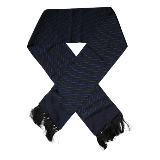 Dolce & Gabbana Dark Blue Silk Wrap Scarf for Men