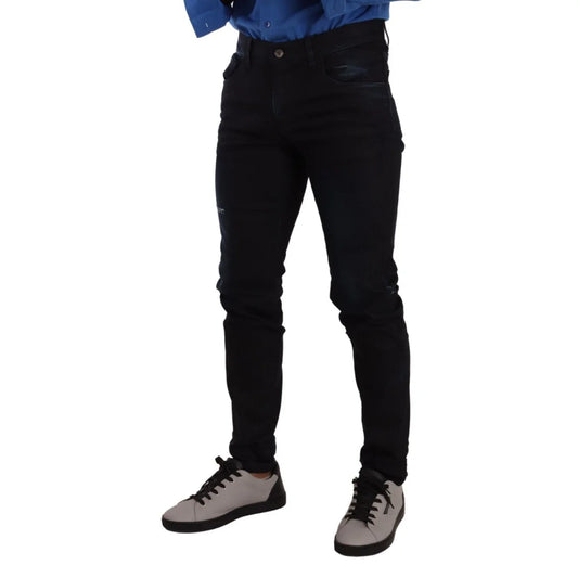Dolce & Gabbana Dark Blue Skinny Denim Slim Fit Sensation Jeans