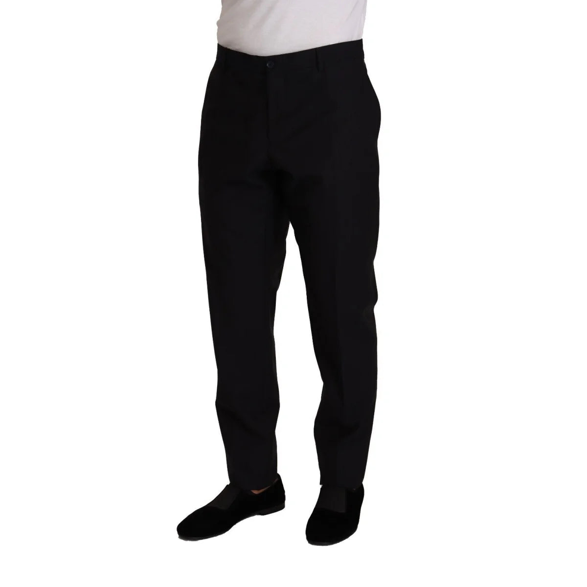 Dolce & Gabbana Dark Blue Virgin Wool Tuxedo Trousers