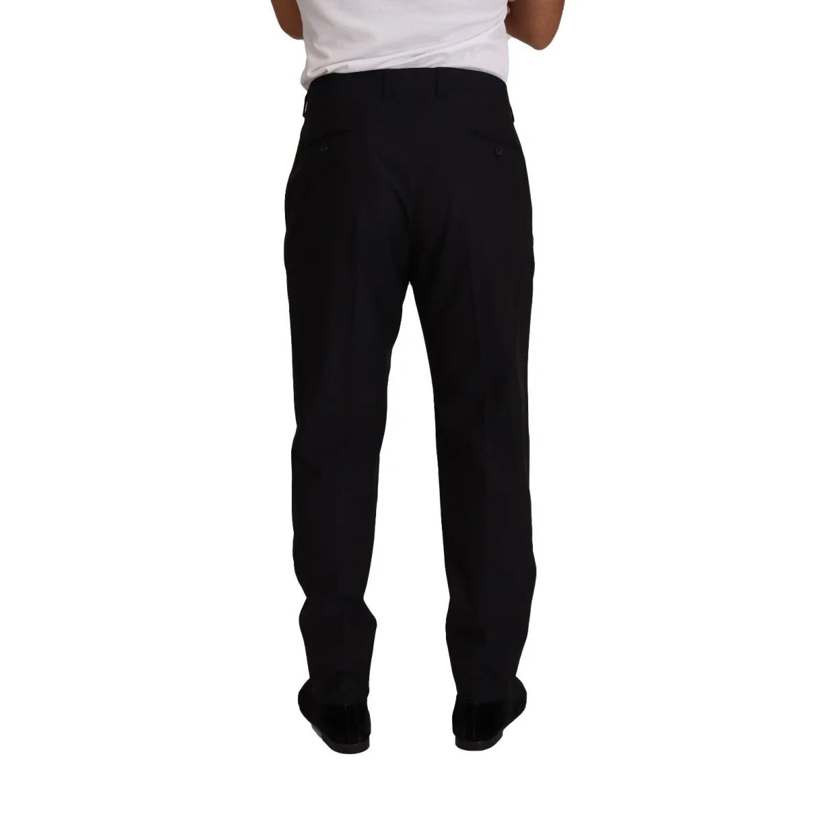 Dolce & Gabbana Dark Blue Virgin Wool Tuxedo Trousers