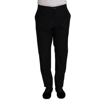 Dolce & Gabbana Dark Blue Virgin Wool Tuxedo Trousers