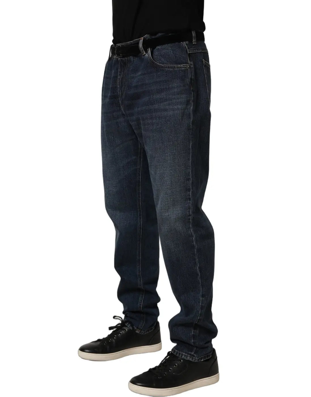 Dolce &amp; Gabbana Dark Blue Washed MidWaist Straight Denim Jeans