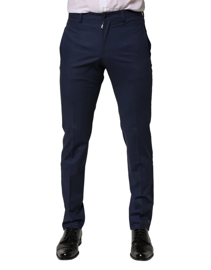 Dolce &amp; Gabbana Dark Blue Wool Dress Formal Pants