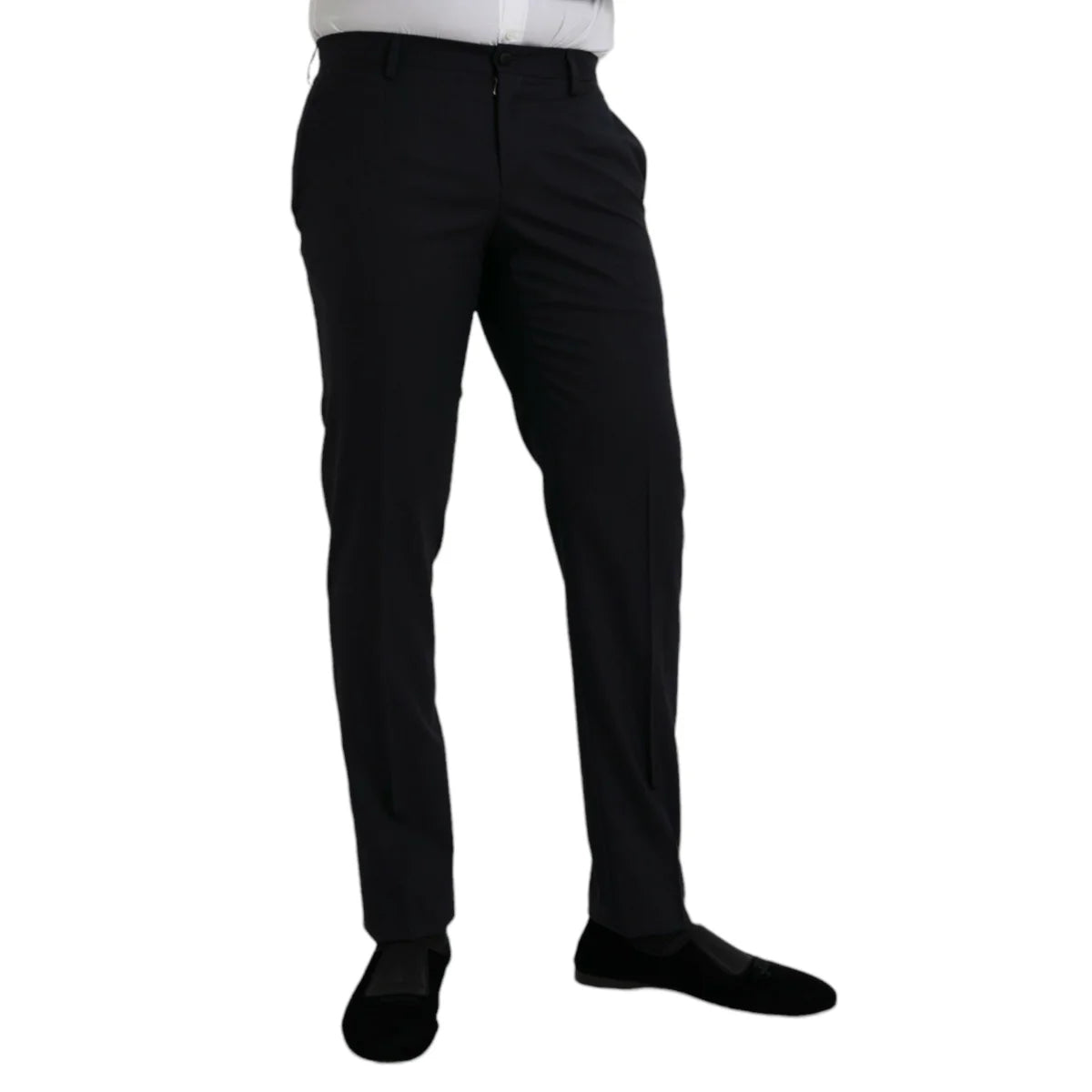 Dolce Gabbana Dark Blue Wool Dress Pants for Effortless Sophistication &