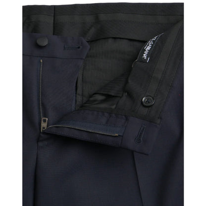 Dolce Gabbana Dark Blue Wool Dress Pants for Effortless Sophistication &