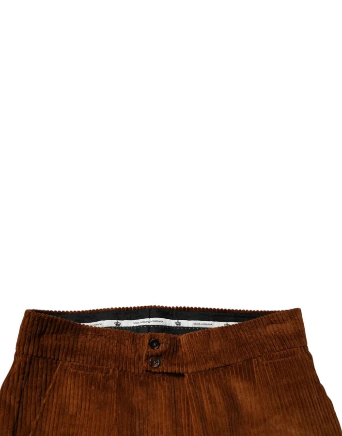 Dolce &amp; Gabbana Dark Brown Corduroy Cotton Skinny Denim Jeans