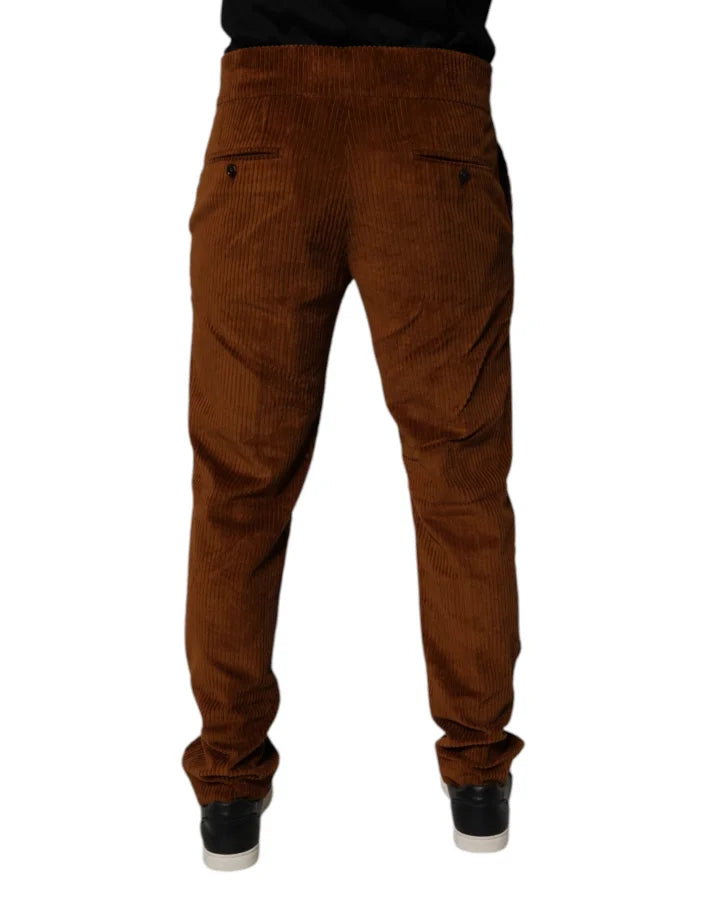 Dolce &amp; Gabbana Dark Brown Corduroy Cotton Skinny Denim Jeans