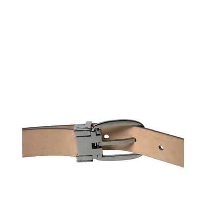 Dolce & Gabbana Dark Brown Leather Belt with Metal Buckle