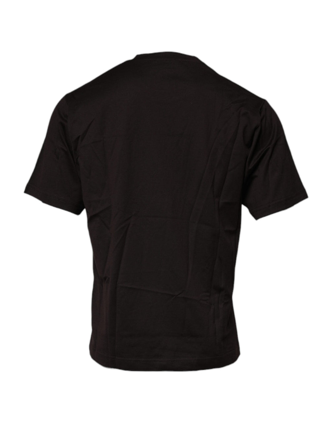 Dolce &amp; Gabbana Dark Brown Logo Cotton Crew Neck T-shirt