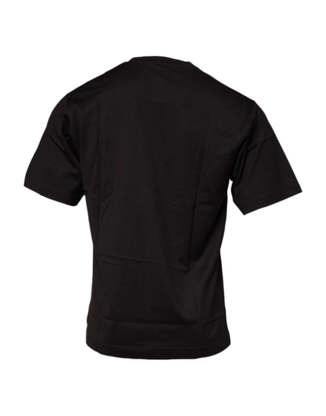 Dolce &amp; Gabbana Dark Brown Logo Cotton Crew Neck T-shirt