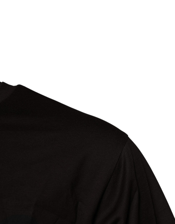 Dolce &amp; Gabbana Dark Brown Logo Cotton Crew Neck T-shirt
