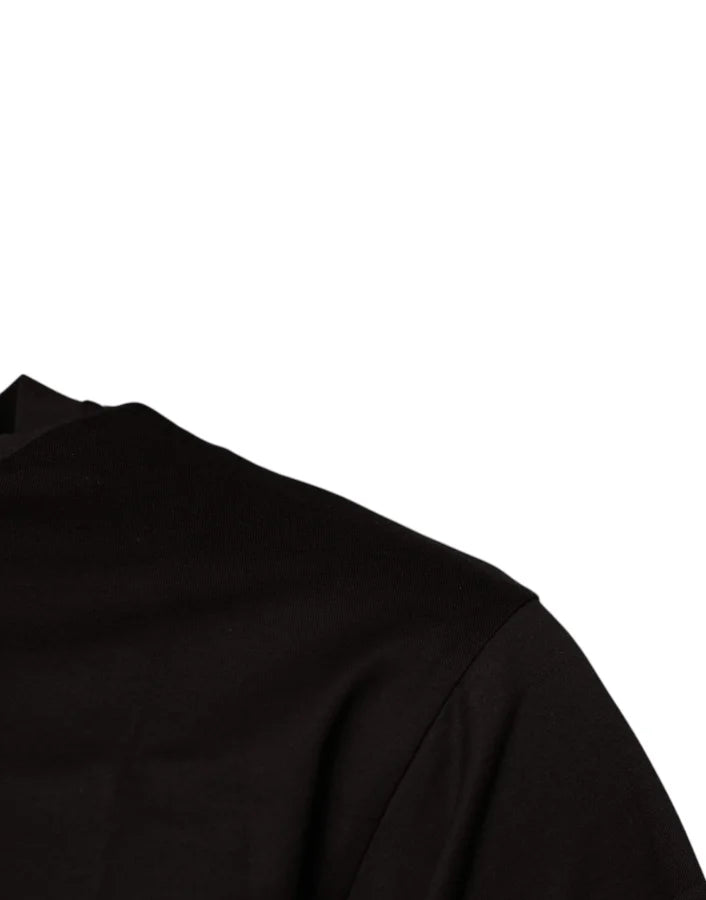 Dolce &amp; Gabbana Dark Brown Logo Cotton Crew Neck T-shirt
