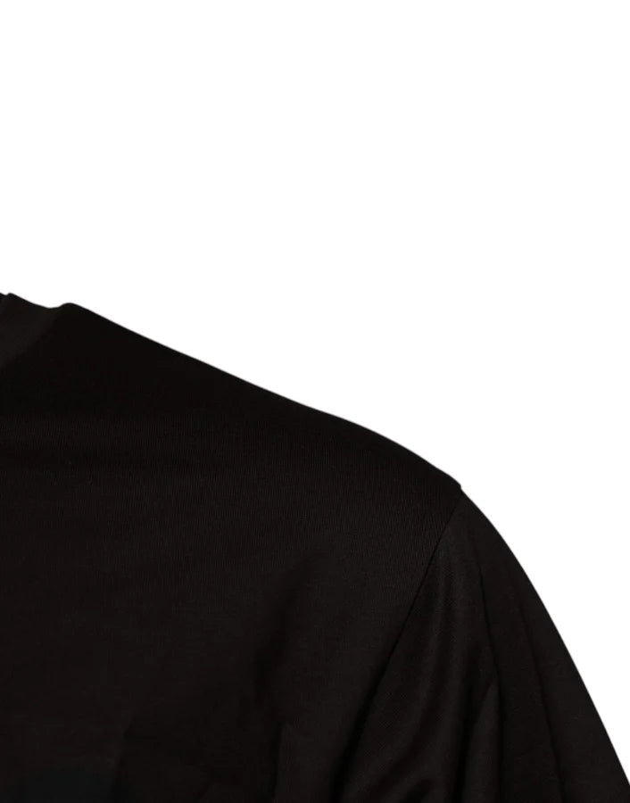 Dolce &amp; Gabbana Dark Brown Logo Cotton Crew Neck T-shirt