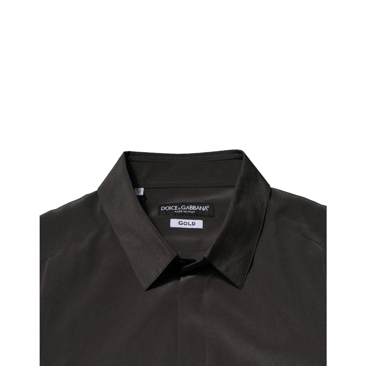 Dolce & Gabbana Dark Brown Silk Dress Shirt for Men