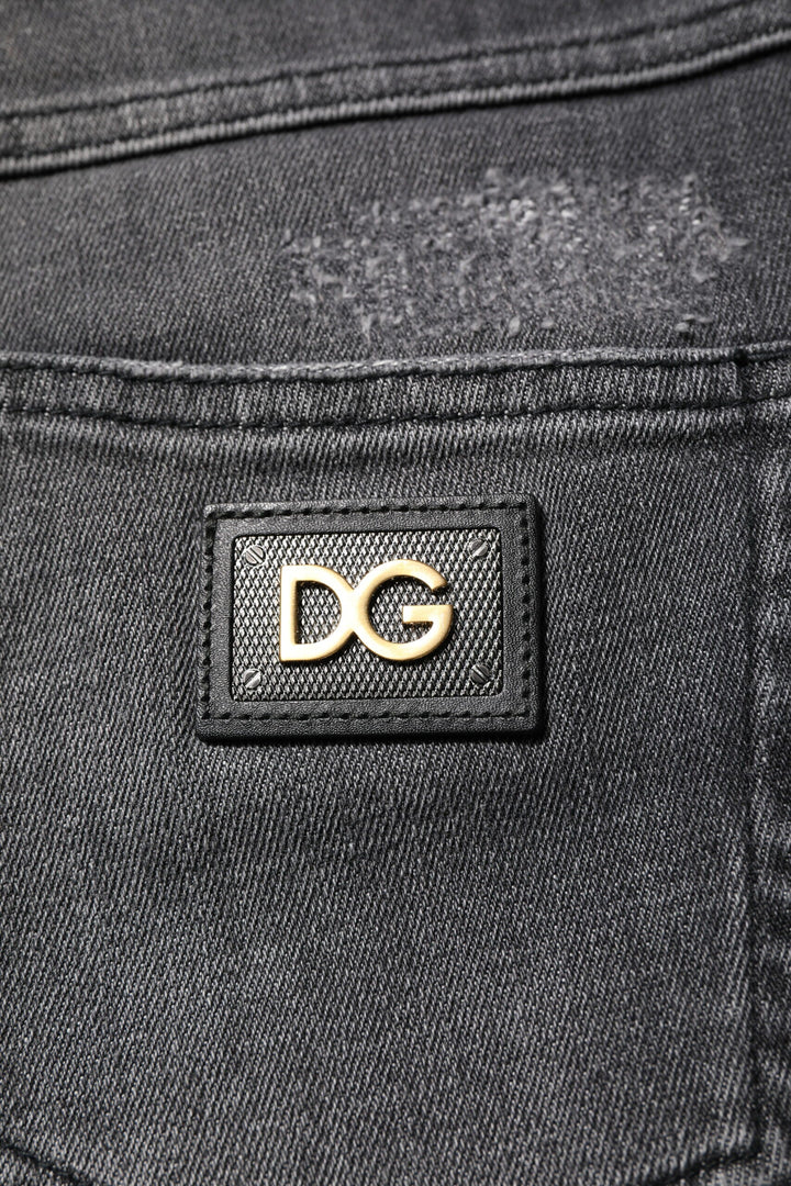 Dolce &amp; Gabbana Dark Gray Audrey Cotton Skinny Denim Jeans