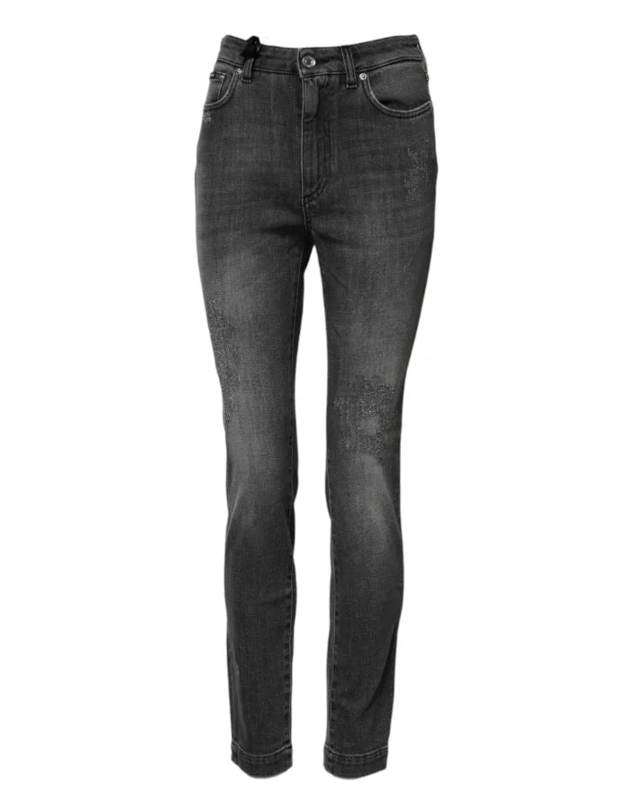Dolce &amp; Gabbana Dark Gray AUDREY Cotton Skinny Denim Jeans
