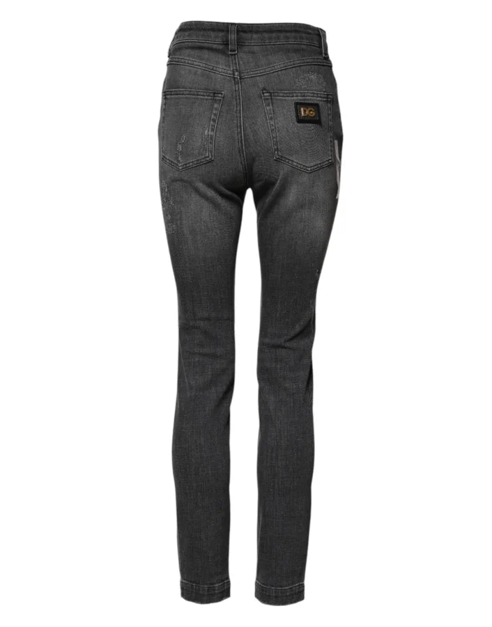 Dolce &amp; Gabbana Dark Gray AUDREY Cotton Skinny Denim Jeans