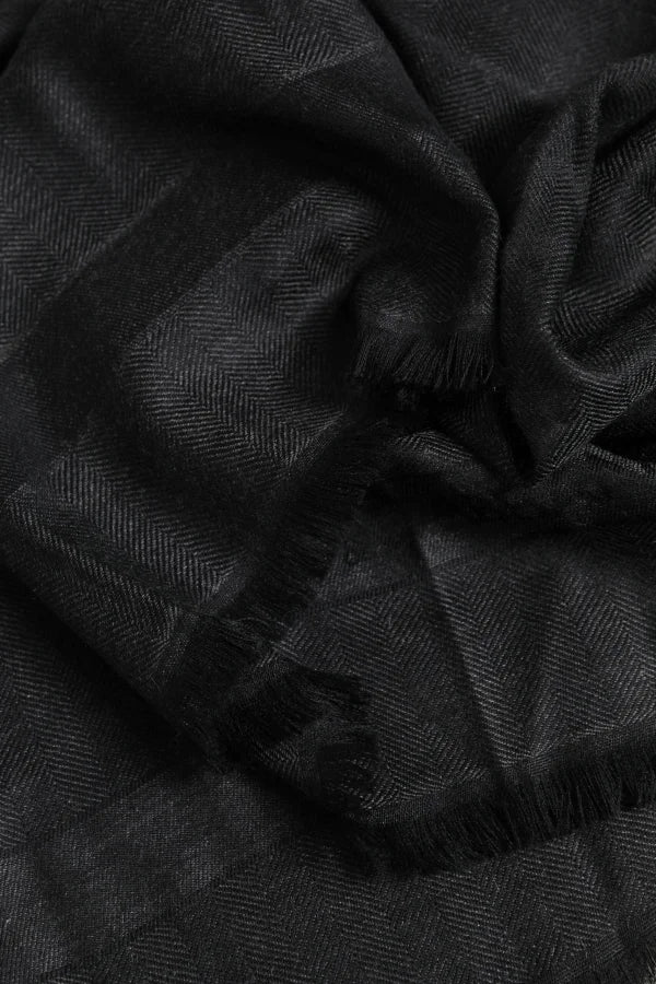 Dolce &amp; Gabbana Dark Gray Cashmere Fringes Neck Warmer Scarf