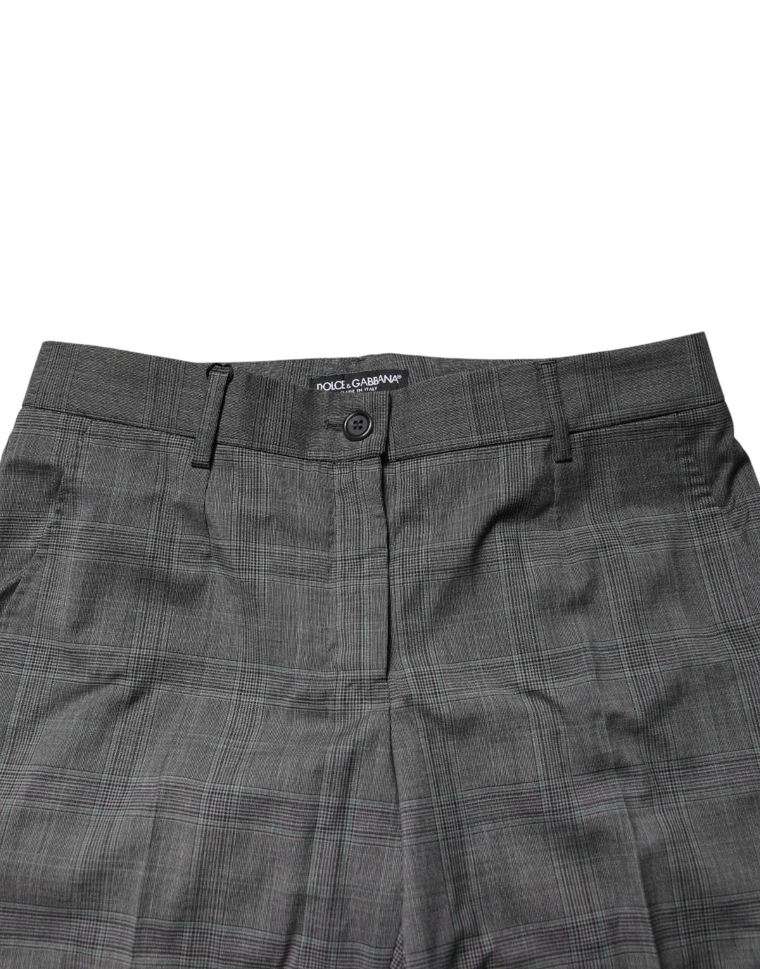 Dolce &amp; Gabbana Dark Gray Check Tartan Virginwool Dress Pants