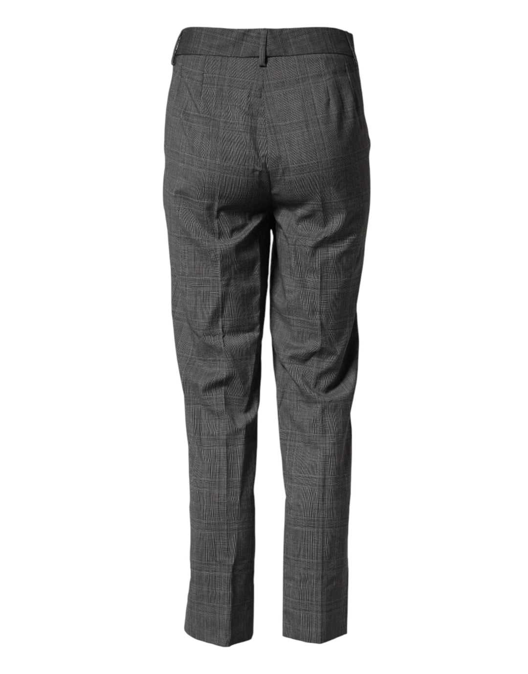 Dolce &amp; Gabbana Dark Gray Check Tartan Virginwool Dress Pants