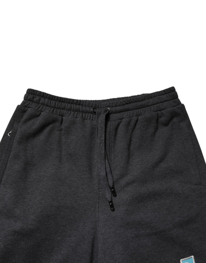 Dolce &amp; Gabbana Dark Gray Cotton Layered Straight Sweatpants Pants