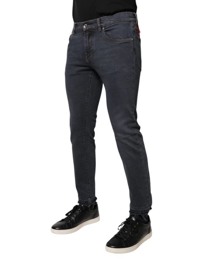 Dolce &amp; Gabbana Dark Gray Cotton Skinny Denim Jeans