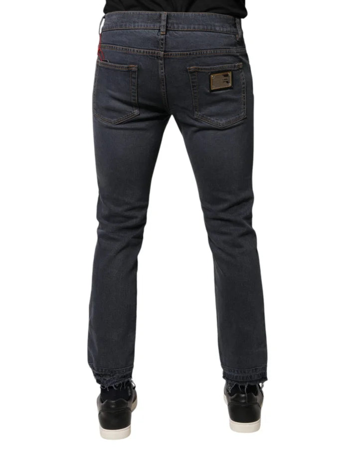 Dolce &amp; Gabbana Dark Gray Cotton Skinny Denim Jeans