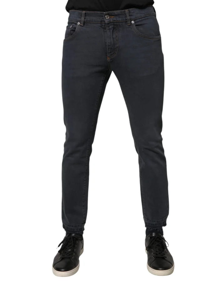 Dolce &amp; Gabbana Dark Gray Cotton Skinny Denim Jeans