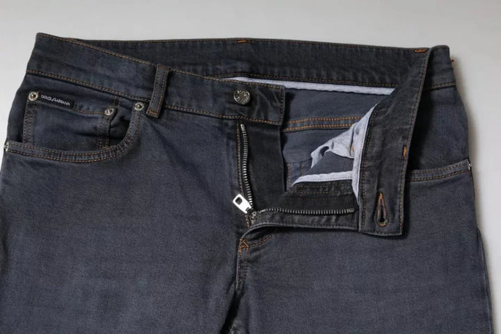 Dolce &amp; Gabbana Dark Gray Cotton Skinny Denim Jeans