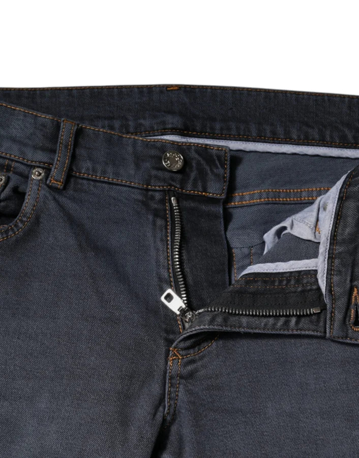 Dolce &amp; Gabbana Dark Gray Cotton Skinny Denim Jeans