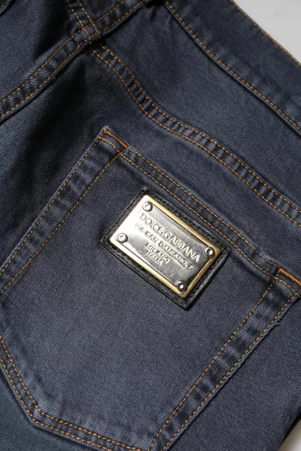 Dolce &amp; Gabbana Dark Gray Cotton Skinny Denim Jeans