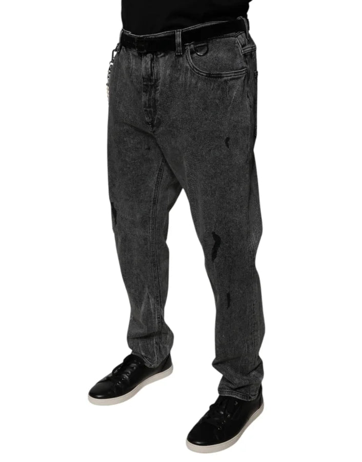 Dolce &amp; Gabbana Dark Gray Cotton Skinny Denim Jeans