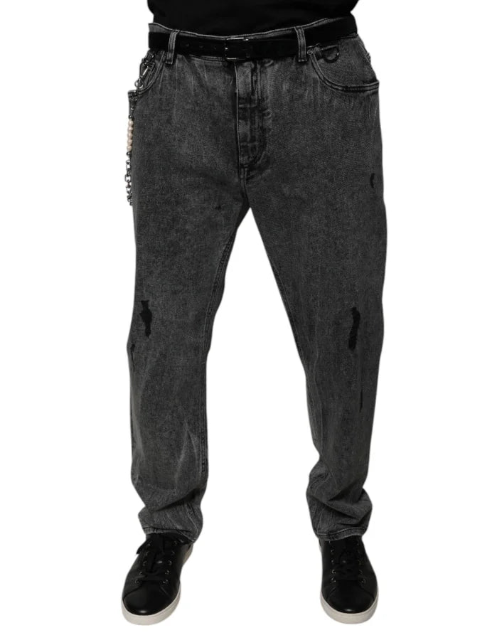 Dolce &amp; Gabbana Dark Gray Cotton Skinny Denim Jeans