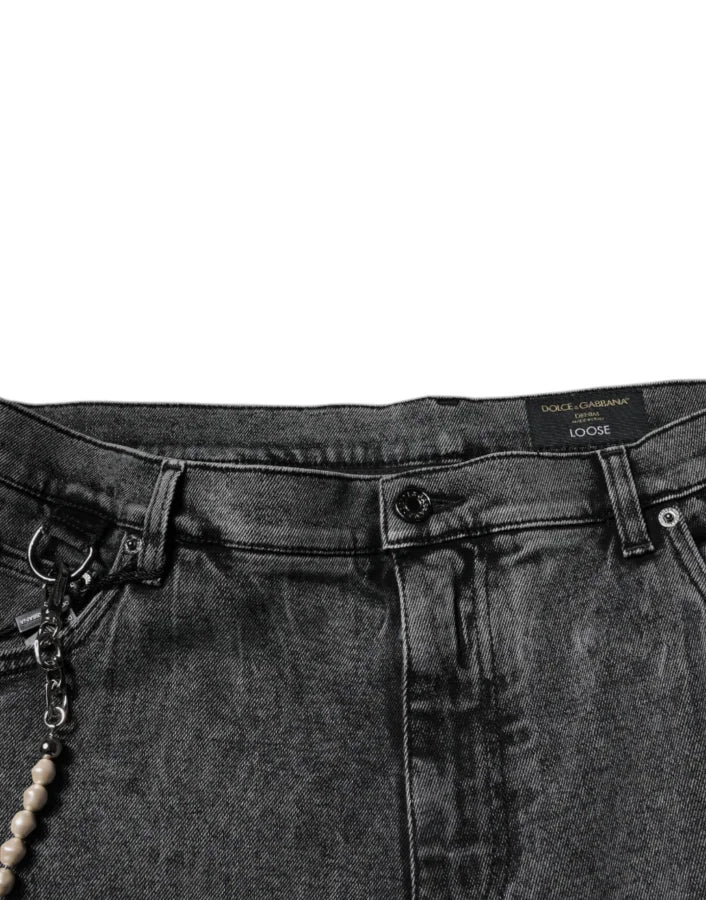 Dolce &amp; Gabbana Dark Gray Cotton Skinny Denim Jeans