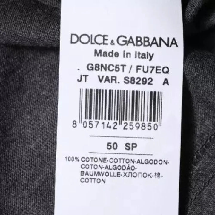 Dolce &amp; Gabbana Dark Gray Crew Neck Short Sleeves T-shirt