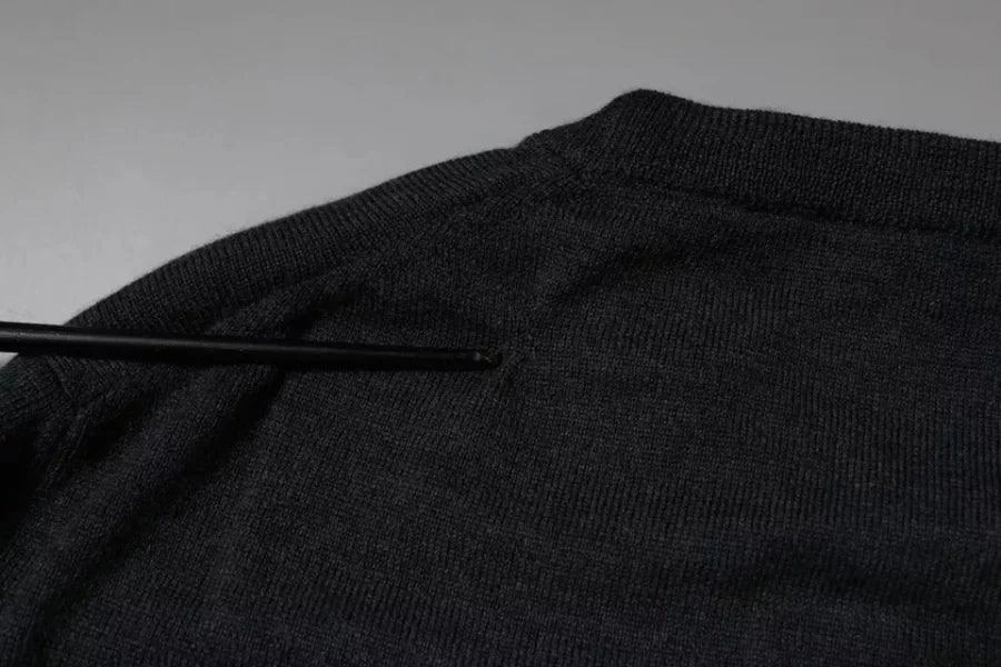 Dolce &amp; Gabbana Dark Gray DG Logo Crew Neck Pullover Sweater