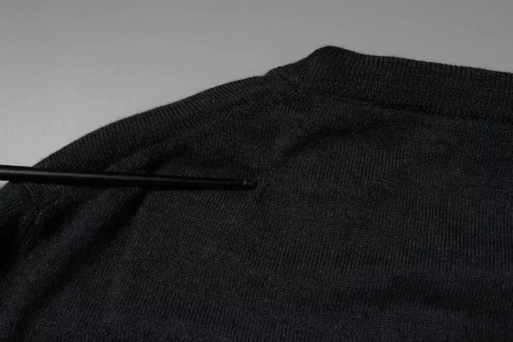 Dolce &amp; Gabbana Dark Gray DG Logo Crew Neck Pullover Sweater