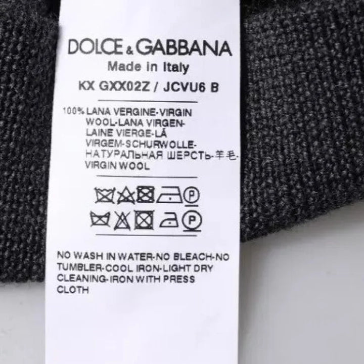 Dolce &amp; Gabbana Dark Gray DG Logo Crew Neck Pullover Sweater