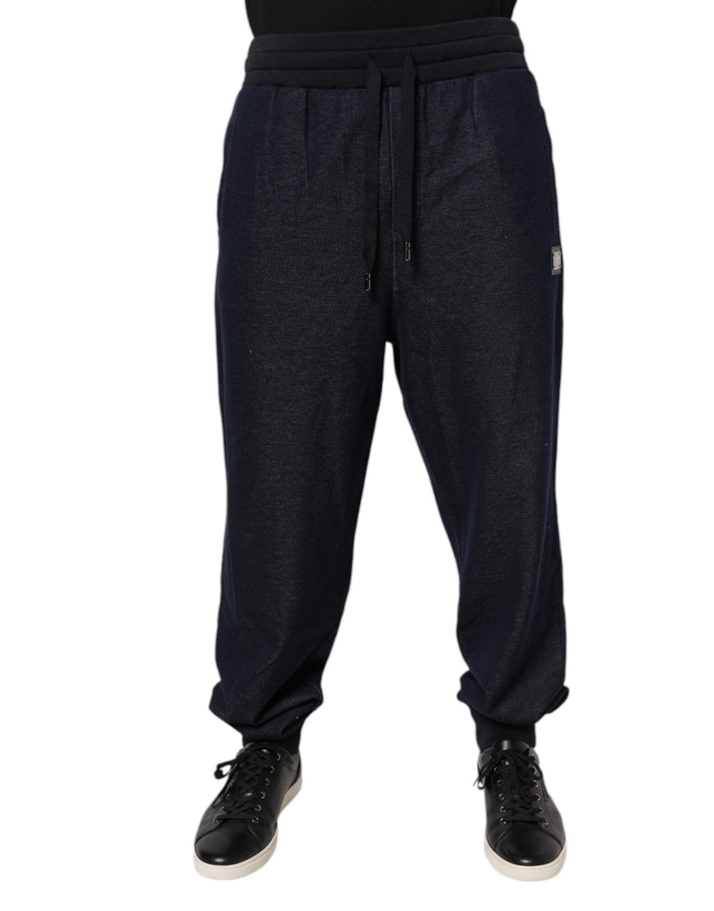 Dolce & Gabbana Dark Gray Jacquard Jogger Men Sweatpants Pants