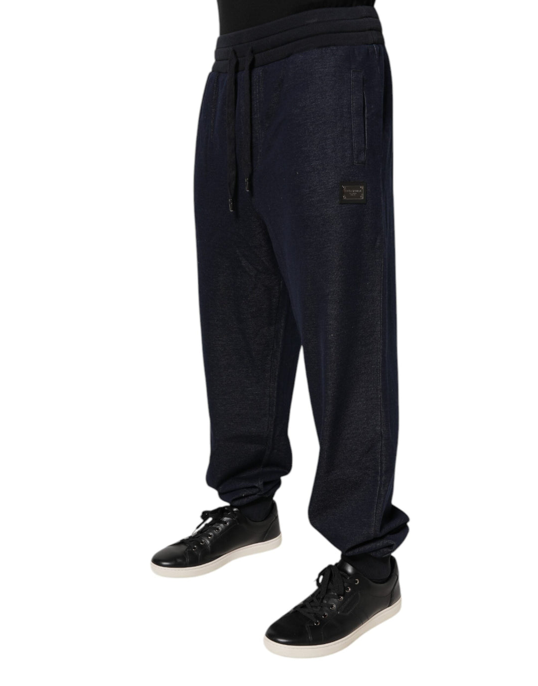 Dolce &amp; Gabbana Dark Gray Jacquard Jogger Men Sweatpants Pants
