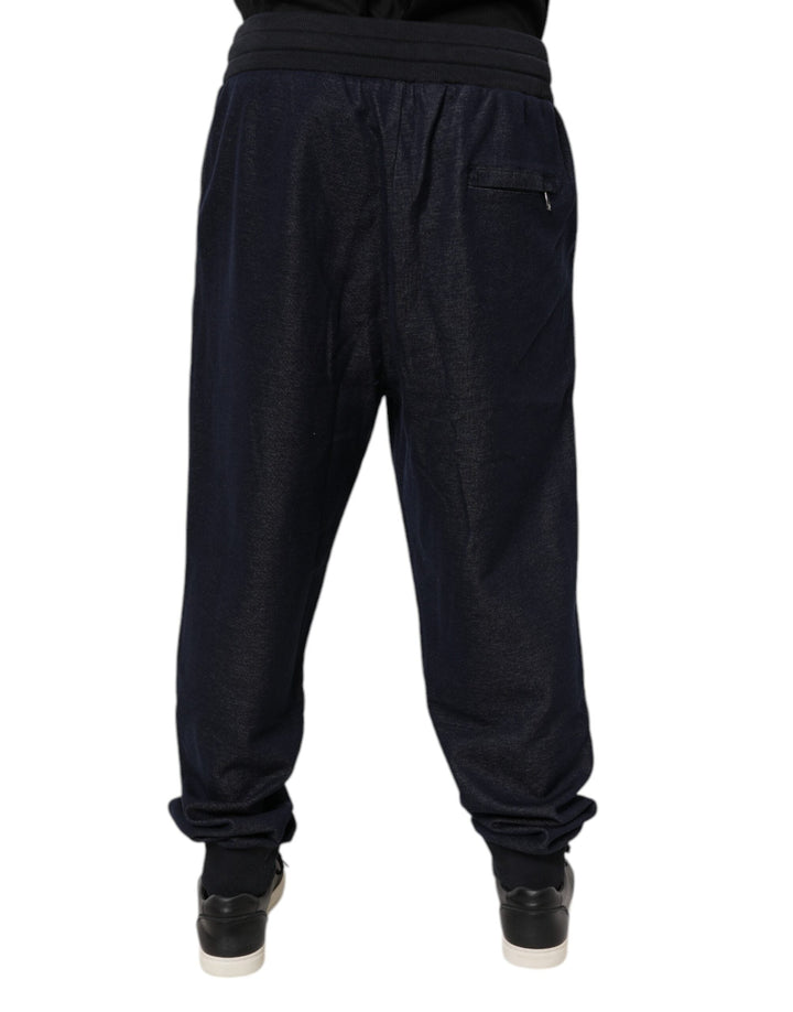 Dolce &amp; Gabbana Dark Gray Jacquard Jogger Men Sweatpants Pants