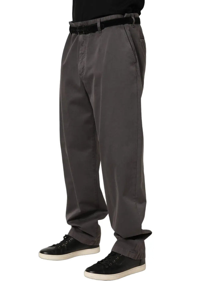 Dolce &amp; Gabbana Dark Gray MidWaist Straight Men Trouser Pants