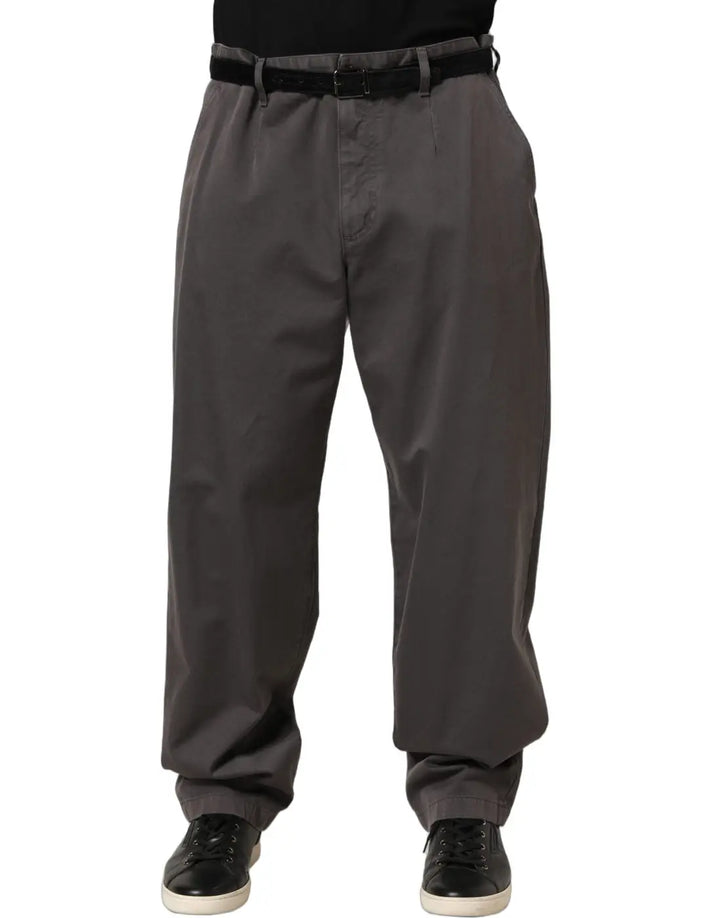 Dolce &amp; Gabbana Dark Gray MidWaist Straight Men Trouser Pants